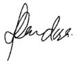 Signature of Nathu Dandora, President of CustomChill, Inc. in Philadelphia, PA, USA